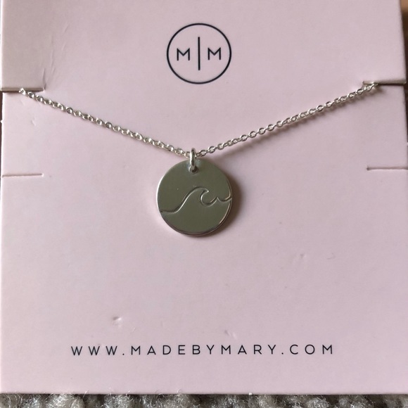 Sterling Silver Wave Disc Necklace - Picture 3 of 5